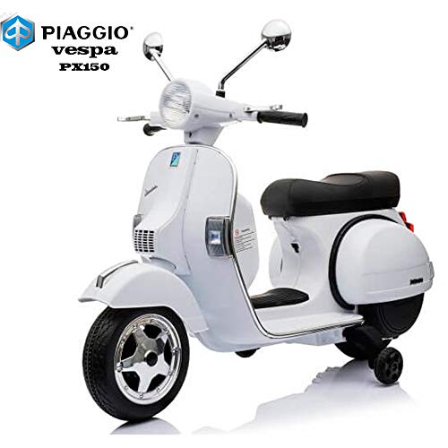 BC BABY COCHES Moto eléctrica para niños Vespa (Blanco)