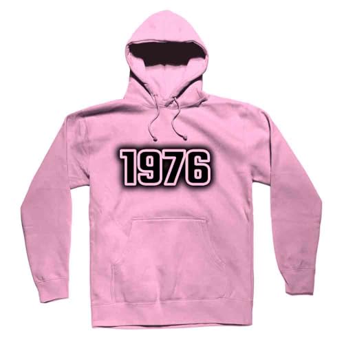 Hoodie unisex 1976 rose clair sweat à capuche vintage oversize rose
