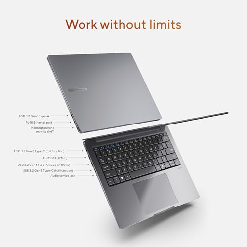 Image of ASUS ExpertBook PM3 14 inch Business Laptop, AMD Ryzen AI7 350 Processor, 32GB RAM, 1TB SSD, WiFi 7, Windows 11 Pro, Misty Grey, PM3406CKA-XS76