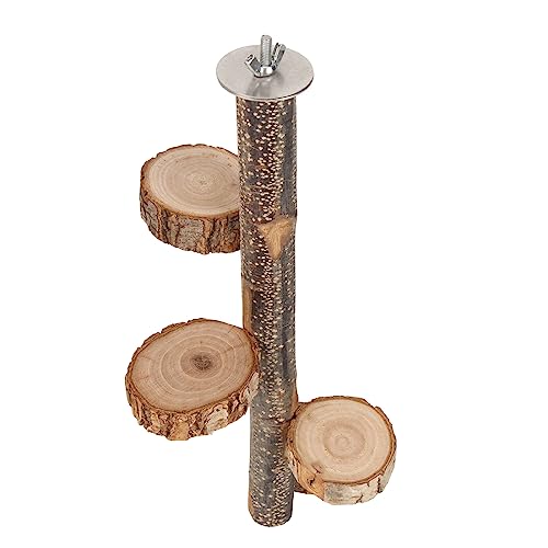 Tbest Birdcage Sta, Ing Stand Toy Log Sty Dule Bird Stand Toy for Entertainment