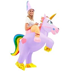 Aufblasbares Einhorn Kostüm für Erwachsene – Lustiges Reiten-Einhorn für Halloween, Fasching & Karneval – Einheitsgröße