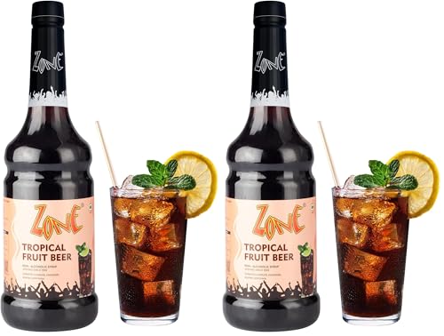 Image of Zone Tropical Fruit Beer Flavoured syrup1000ml | Captures Essence of Childhood Drink | Perfect for Mocktails, Cocktails, Lemonades, Iced Teas & More | 35+ Flavours (Pack of 2)