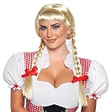 UNDERWRAPS Swiss Miss Wig -Long Braided Wig for Women, Blonde Dutch Girl Swiss Miss Pigtail Wig, Soft and Shiny Braided Blonde Cosplay Costume, One Size