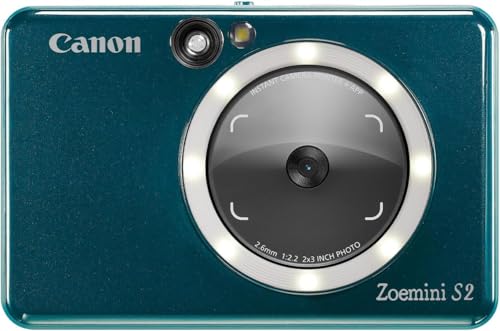 Canon Zoemini S2 Sofortbildkamera-Drucker 8MP – Kompakt mit Spiegel, Ringlicht-Kamera, Zink...