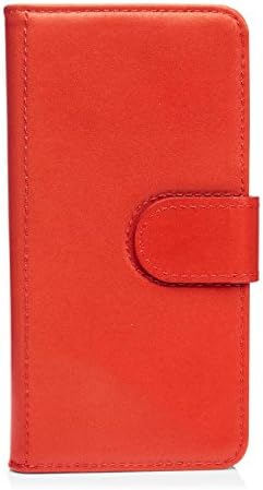 iPhone 7 Case Pipetto Magnetic Wallet Case for iPhone 6/6S/7/8 [Large] - Premium Genuine Leather with 4 Card Slots and Stand Feature - Wallet Cover with Detachable Magnetic Shell - Red