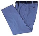 Bruhl Mens Montana Micro Twill Stretch Lightweight Chinos - Blue - W32 L34