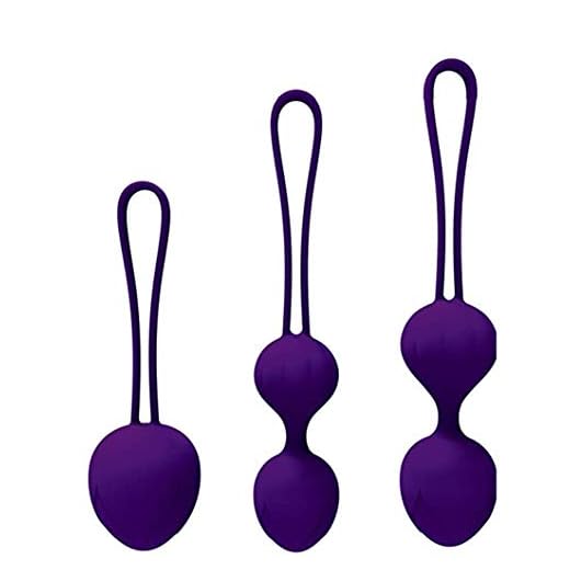 Newkeen Bolas Chinas Kegel Ejercitador Suelo Pélvico Músculo Impermeable Silicona Médica Masaje Ball Control de Vejiga para Mujer - Silicona Médica Kit de Pesas de Ejercicio Kegel (Púrpura)