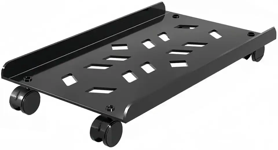 Suporte para CPU reforçado em aço inox com rodinhas, base móvel para gabinete, suporte de chão ajustável para computador e organizador de CPU para home office