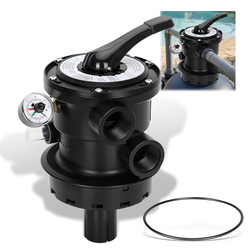 Replacement for Hayward SP0714T Vari-Flo Top-Mount Multiport Valve Compatible with All Hayward Above-Ground Pro and VL Series Sand Filter 1.5-Inch FIP Plumbing 7-Positions Clamp Style Control Valve