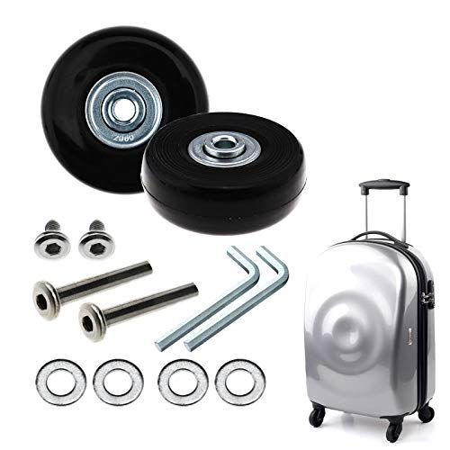BADASS SHARKS Paire de roues de rechange en caoutchouc et métal pour valise, 35x17mm Cover