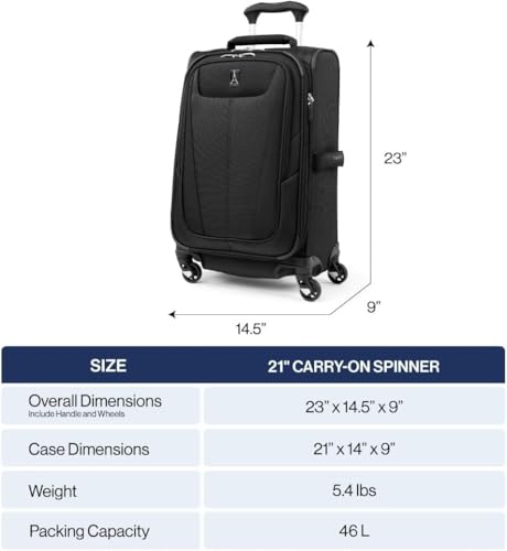 Travelpro Maxlite 5 Softside Expandable Luggage with 4 Spinner Wheels, Lightweight Suitcase, Men and Women, Burgundy, Carry-on 21-Inch