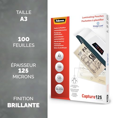 Pochettes A3 Fellowes 125 microns évitent les bourrages ImageLast - 2