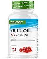 vit4ever Krill Öl - 120 Kapseln - Markenrohstoff: Superba Antarktis Krillöl - Reich an EPA + DHA + Astaxanthin + Phospholipide + Omega 3 Fettsäuren - Aus nachhaltigem Anbau