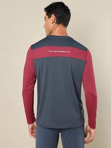 Image of TECHNOSPORT Men Polyester Slim Fit T-Shirt - (P725 P) Pack of 1