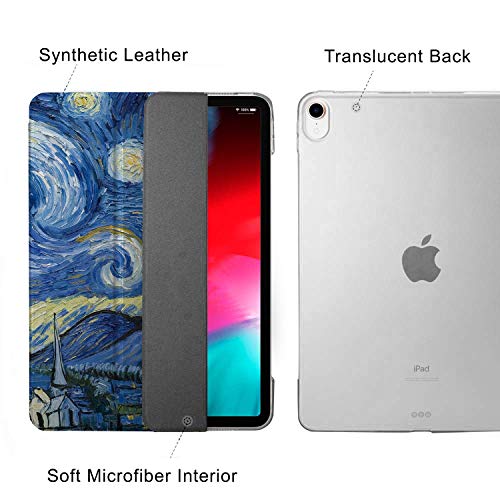 Image of DuraSafe Cases iPad PRO 12.9 4 Gen 2020 [ iPad 12.9 Inch 4th ] A2229 A2069 A2232 A2233 MY2H2HN /A MXAT2HN /A MXAV2HN /A Trifold Printed Hard Smart PC Transparent Back Cover - Starry Night