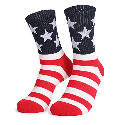 BBTDIN American Flag Socks Man Cotton Middle Tube Socks Stripe Women Holiday Socks JHH504