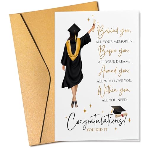 Graduation Card College High School Graduation Cards for Her Class of 2026 A Gift for Graduates for Your Daughter A Friend or A Graduate Foldable 18x12cm Single-Sided Greeting Card