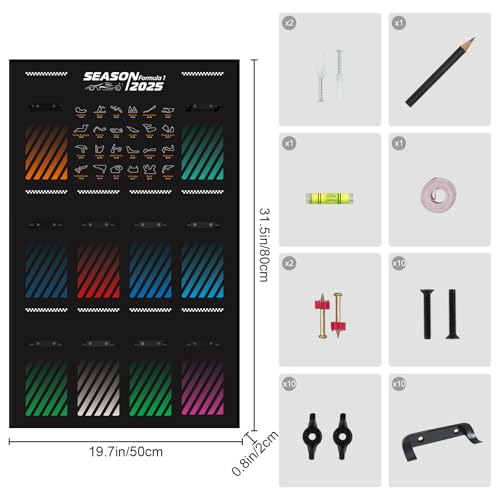 Image of Display Wallboard for Lego Speed Champions Ultimate Formula 1 Collector's Pack, Wall Mount for Lego Collectible F1 Model Car Kit (Car Not Included)