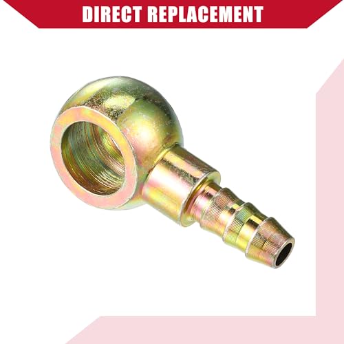 Hihaha Banjo Bolt Hose Barb Fitting/Inner Brake Fuel Line Fitting Adapter for Car Motorcycle/Durable Metal 12mm ID 8mm OD / 4 Pcs Bronze Tone - Thumbnail 6