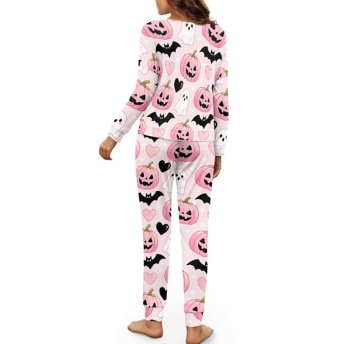 Image of Women's Pajamas Set Soft 2 Piece Loungewear Long Sleeve Pj Set Matching Sleepwear with Pockets for Women Plus Size