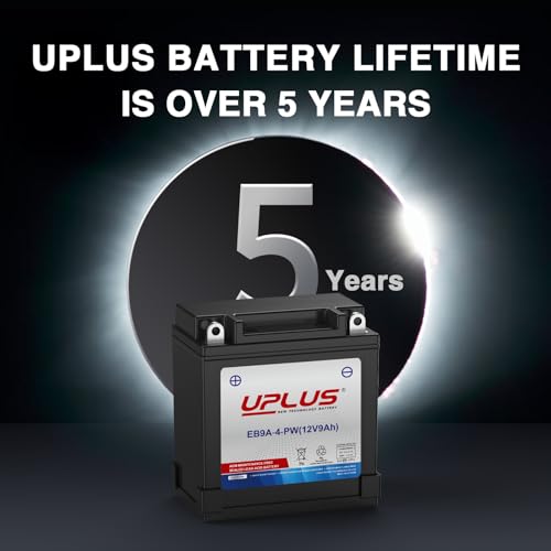 Image of YB9A-A ATV Battery, 12N9-4B-1 UPLUS AGM Motorcycle Snowmobile Batteries EB9A-4-PW 12 Volt 9 AH, Rechargeable Maintenance Free SLA