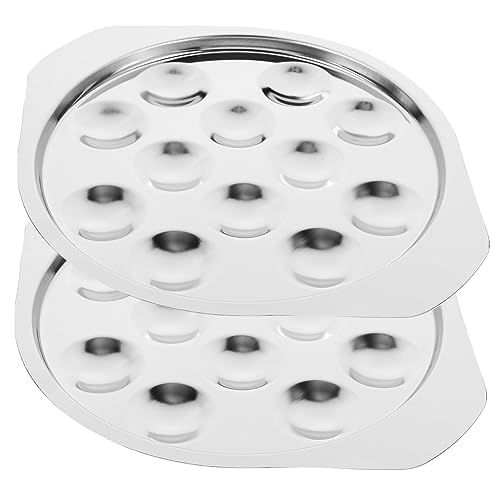 OKUMEYR 2Piezas Placas de Escargot Inoxidable de Hornear Caracoles con Orificios Resistente Limpiar Comidas Francesas