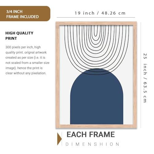 Image of Kalit Kala Decor Boho Art Home Decoration Painting | Paintings With Frame For Living Room Bed Room Hotel Wall Decor Digital Reprint Set of 3 (19X25 inch)