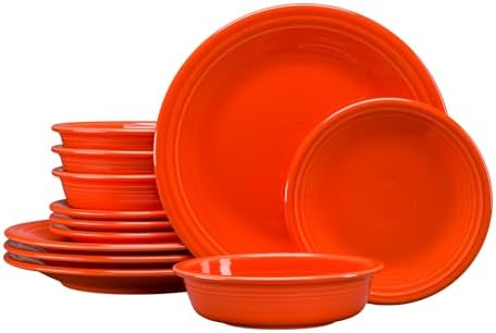 Fiesta® Classic Rim 12-Piece Dinnerware Set – Durable Ceramic, Le...
