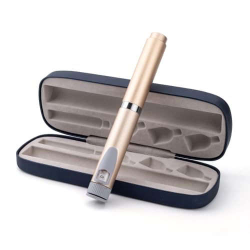 60 Unit V2 Reusable Peptide Pen Injector, Metal Pen with Portable Metal Storage Case, Compatible with 3mL Cartridges (Gold）
