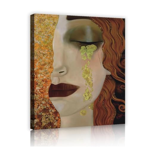 Art merveilleux tableau Les Larmes d'Or Klimt avec cadre intérieur premium