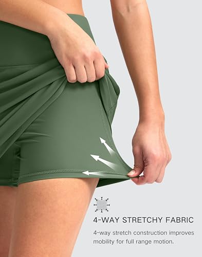 Image of G Gradual Women's 16 inch Swim Skirt with Pockets High Waisted Tummy Control Modest Swimsuit Bathing Suit Bottoms for Women
