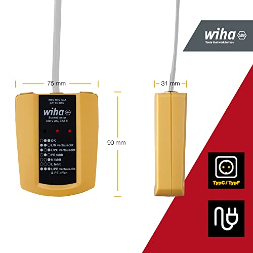 Comprobador de tomas de corriente 230V AC SB 255-61 con 2 pilas AAA 4