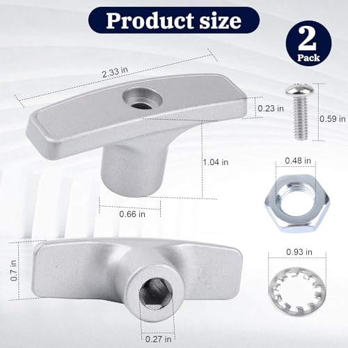 Image of EINDER Gray RV Sewer Valve Handle Replacement for Waste Valve Extension Tube RV Waste Valve Aluminium Handle Kits - 2 Pcs
