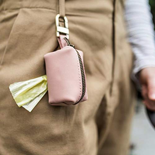 Image of Travel Outdoor Protable Dog Poop Bag Dispenser PU Leather Pouch Pet Puppy Cat Pick Up Poop Bag Holder Garbage Waste Bags Organizer - Waterproof and wear resistant (Coffee)