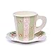 Gift Boutique 24 Disposable Tea Party Cup and Plates, Paper Teacups & Saucer with Handle for Birthday Princess Floral Tea Party Baby Shower Decoration