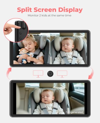 Image of LUCKVIEW BM5PRO Dual Baby Car Camera, 7.2 inch 1080P Monitor