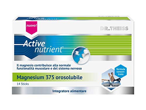 Active Nutrient Magnesium 375 - Integratore Magnesio Completo 14 Bustine Orosolubili da 2 gr - Adatto per Dieta Accelera Metabolismo, Stress, Allattamento, Sport, Allenamento e Diarrea