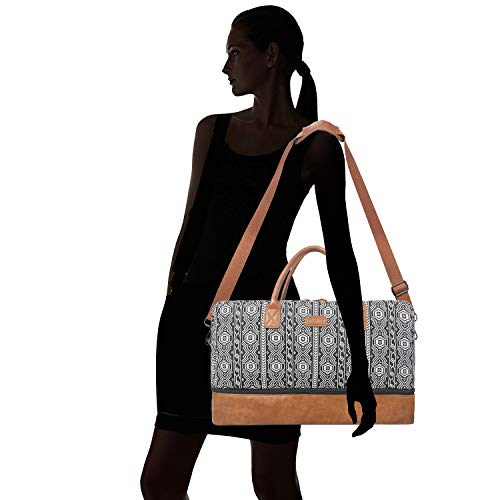 Oflamn Weekender Bag for Women Carry-On Luggage Bohemian style Duffle Bag Overnight Bags 3-4 Day' Travel Bags with Separated Shoes Compartment