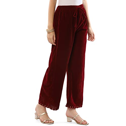 Image of BIBA Women Velvet Palazzo