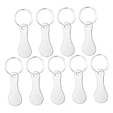 [Abaodam] 9個 ステンレス製ショッピングトロリーキーホルダー 耐久性あるクォーターホルダー付きキーリング 買い物カート用トークン携帯便