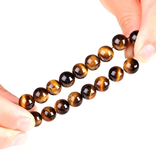 10mm Natural Tiger Eye Bracelet Elastic Yoga Gemstones Healing Energy Men Women Stretch Bracelet2