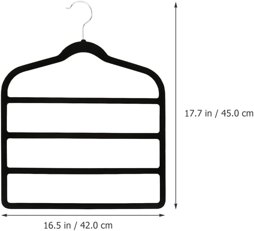 Cabilock Multi-Layer Pants Hangers Space Saving Hangers for Wardrobe 5 Pack Black Tie