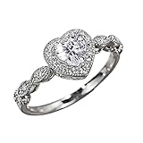 Xinduolei Tapete Der Ringe Liebes-Zirkon-Ring-runder weißer -Schmucksache-Modeschmuck-verlobter Ring Schmuckaufbewahrung Ringe (Silver, 6)