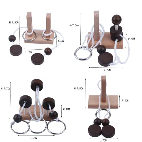 Brain Teaser Puzzle Wooden Threading Rope Loop Puzzle Luban Lock Brain Teaser Game Adult Kids Toy Puzzles For Adults (16) #TOP2