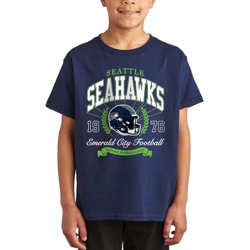 Seattle Seahawks NFL Prep - Officially Licensed Youth Short Sleeve Fan Tee for Boys and Girls Navy