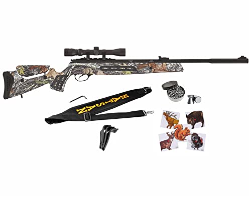 Hatsan MOD 125 Sniper Vortex QE Quiet Energy .177 Cal Air Rifle, Camo with Included Wearable4U 100x Paper Targets and 500x .177cal Lead Pellets Bundle