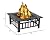 ZENY 32" Outdoor Fire Pit Square Table Metal Firepit Table Backyard Patio Garden Stove Wood Burning Fireplace w/ Waterproof Cover, Spark Screen and Poker