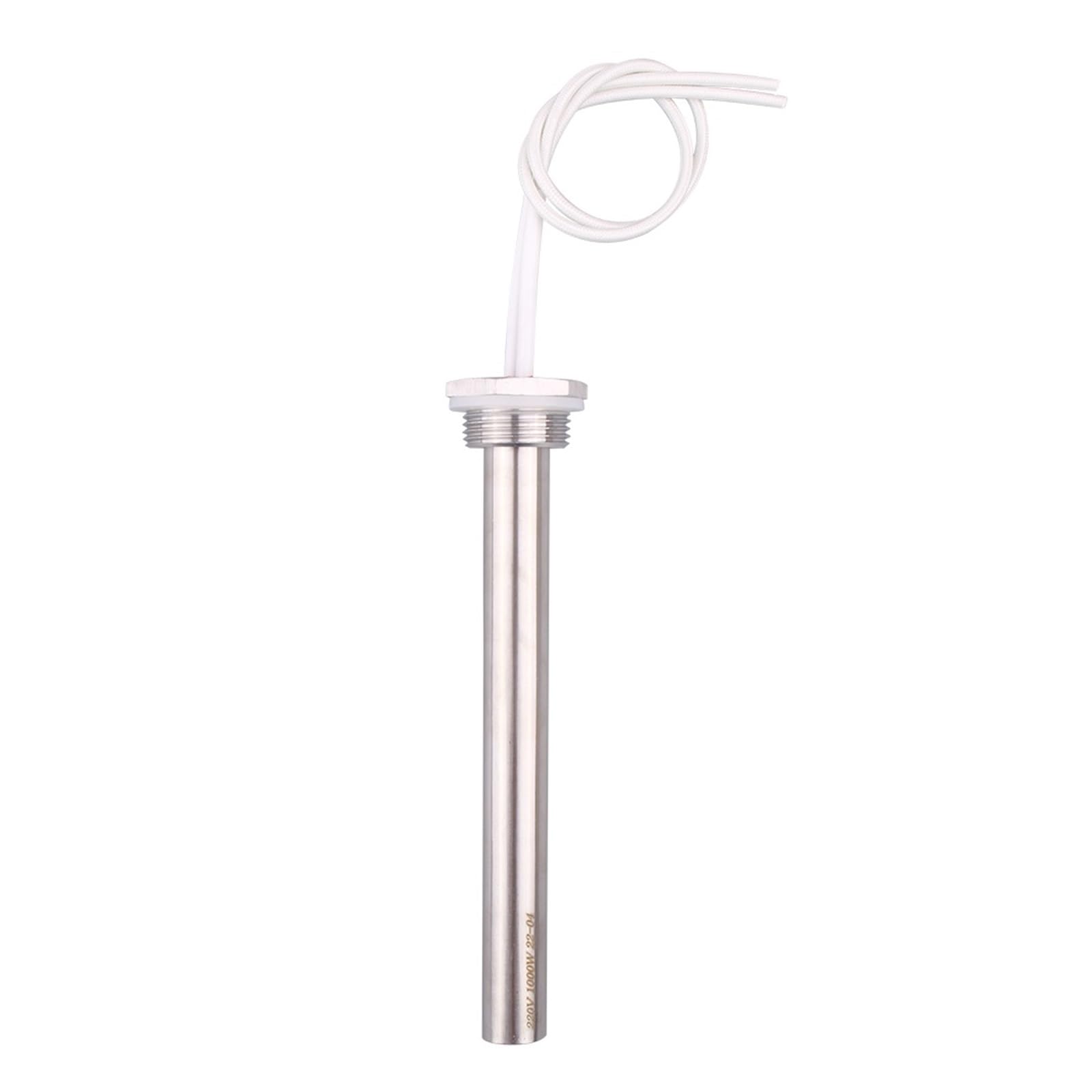 Element grzejny, Grzałka kartuszowa zanurzeniowa SUS304 Elektryczny element grzejny do wody, rura 20 mm, 1-3 kW, 220 V, długość 200-350 mm, srebrny, gwint 1" NPT(3kw 20x330mm)