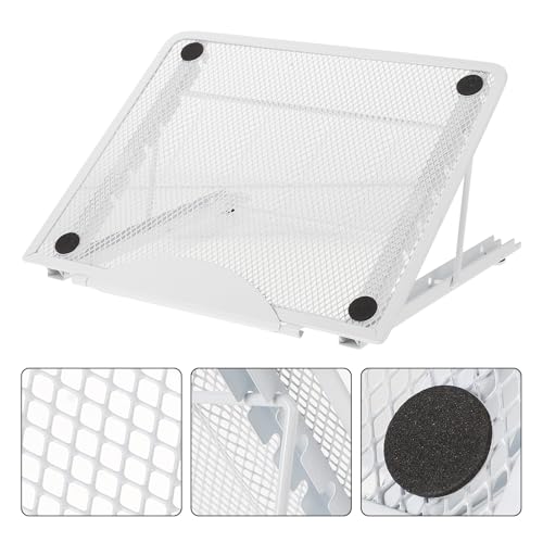 Soporte portátil plegable metálico para laptop blanco miniatura 7