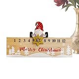 クリスマス カウントダウン カレンダー - スライドノーム 飾り - 両面 24 数字 デザイン 木製 メリークリスマス アドベント | ウィンターフェスティバル ホーム 寮 アパート 寝室 用